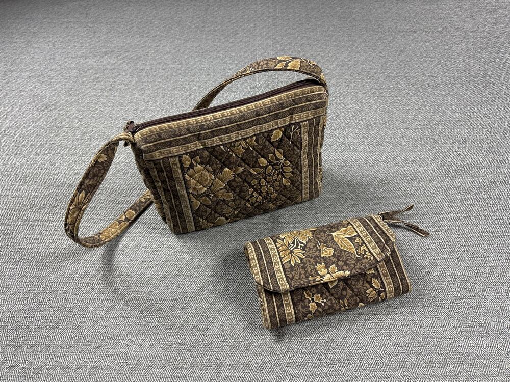 Vera Bradley Symphony Shoulder Bag & Wallet Set Floral Paisley USA Made Fall